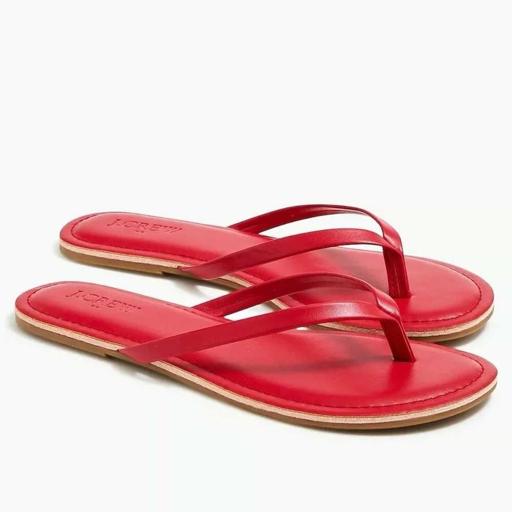 J.Crew Thong Sandals Candy Apple Red Size 7 NWT